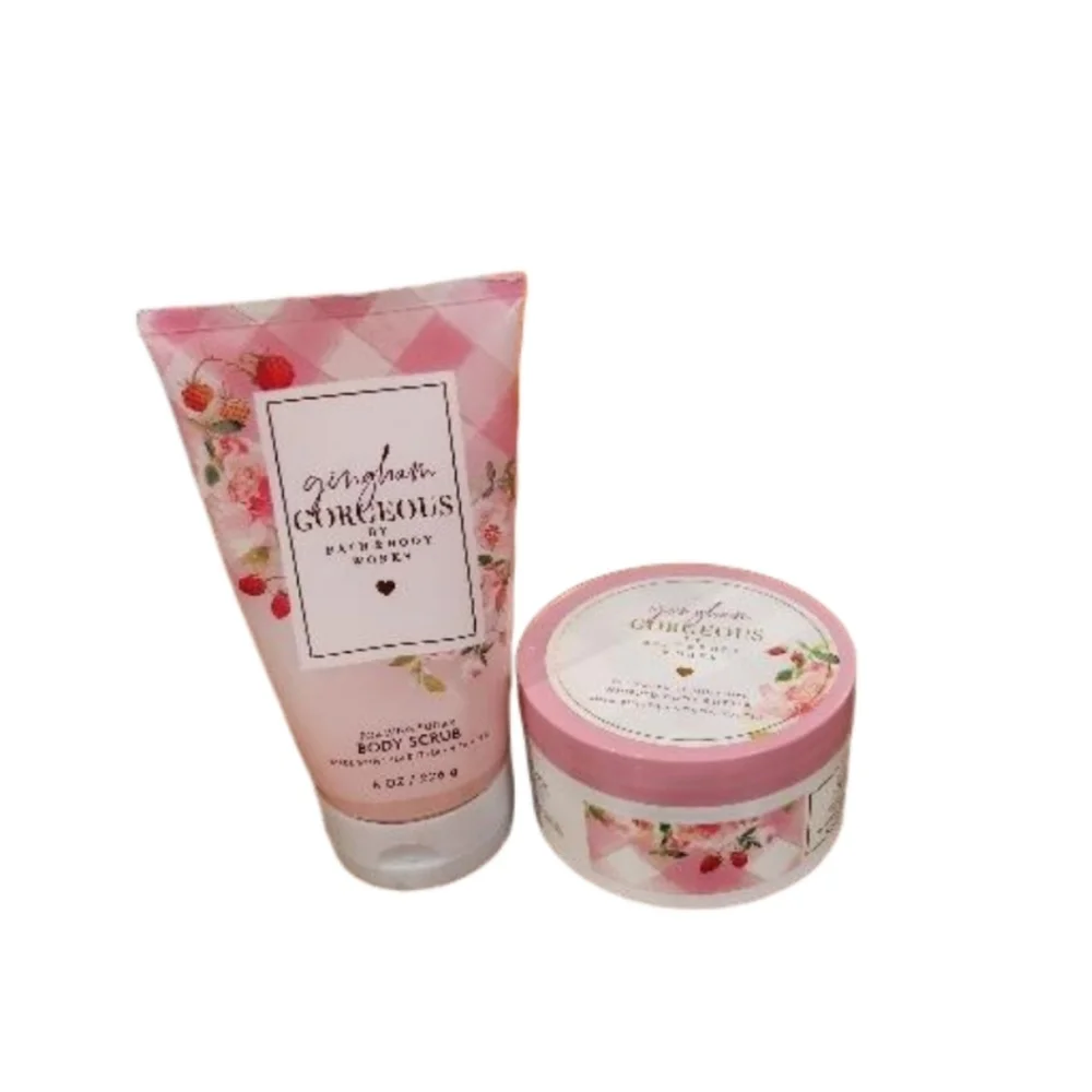 Bundle of Bath & Body Works Gingham Gorgeous Foaming Sugar Scrub & Body Butter